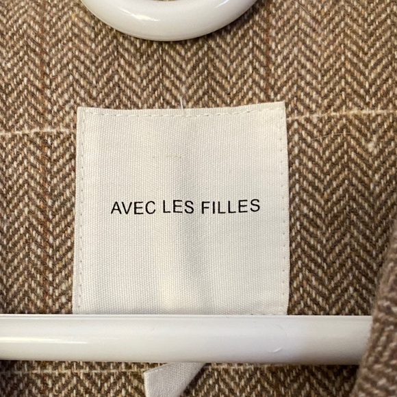 Avec Les Filles Tan Plaid Double-Breasted Blazer - Picture 2 of 3